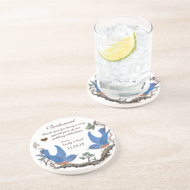 Réception Bridesmaid Dessous de verre Bluebird Vin (Côté)