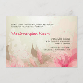 Reception Card Abstract Floral Wedding Invitations