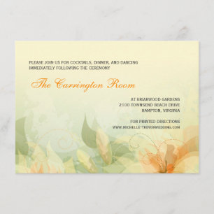 Reception Card Abstract Floral Wedding Invitations