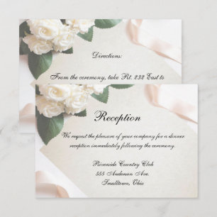 Reception Card White Wedding Template Customize