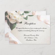 Reception Card White Wedding Template Customize