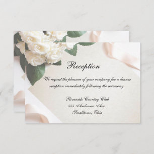 Reception Card White Wedding Template Customize