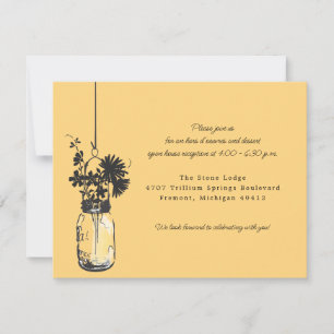 Reception Card Wild Flowers & Mason Jar