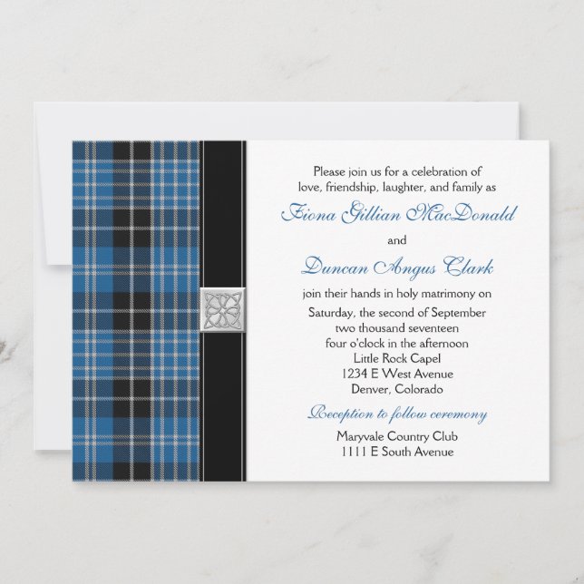 Réception Clark Tartan Faire-part de mariage (Devant)