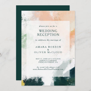 Réception de mariage Abstraite colorée Invitation