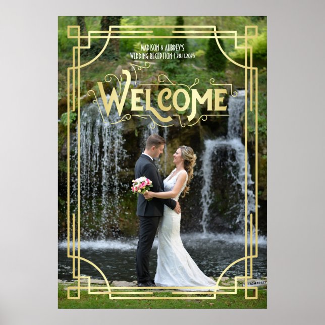 Réception de mariage Art Déco Votre Affiche de bie (Devant)
