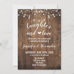 Réception de mariage de rire et d'amour Invitation