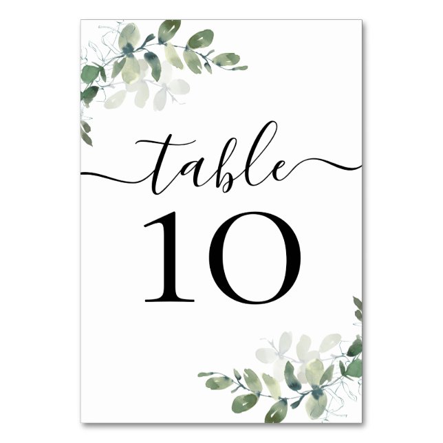 Réception de mariage Eucalyptus Numéro de table (Par défaut)