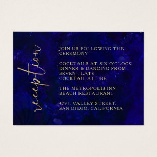 Réception de mariage moderne Deep Blue Calligraphy