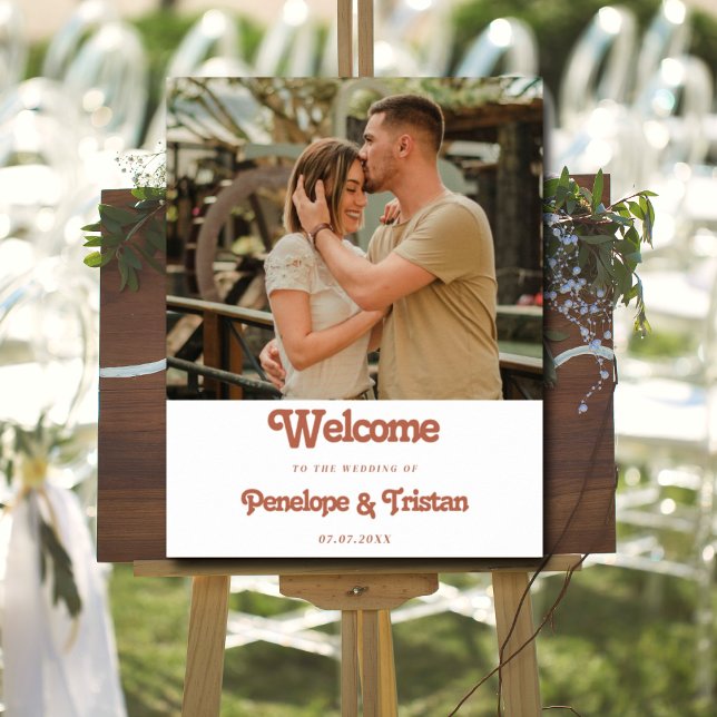 Réception de mariage photo simple moderne Affiche  (Créateur téléchargé)
