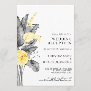 Réception de mariage tropical moderne Invitation