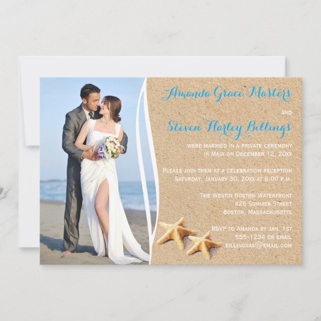 Réception de mariage uniquement Invitation Modèle  (Devant)