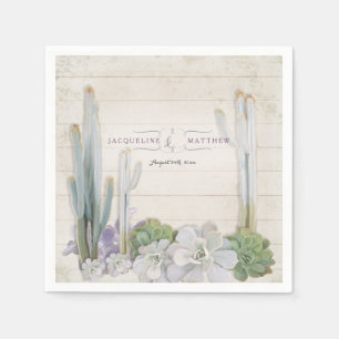 Reception Decor Desert Cactus n Succulent Wooden Napkin