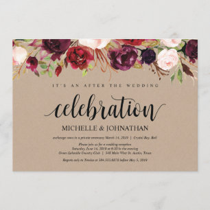 Réception d'Elopement Floral Bourgogne Invitations