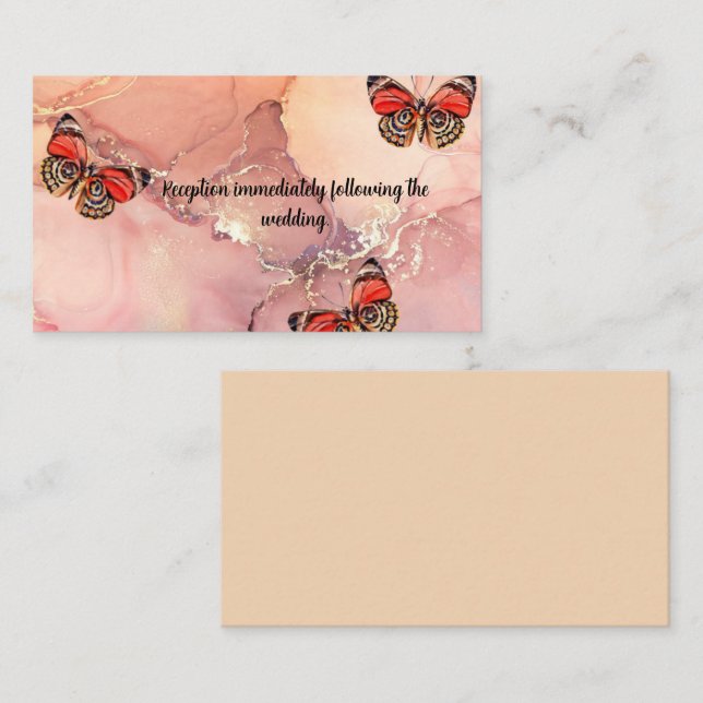 Reception Enclosure Card with Butterflies (Front/Back)