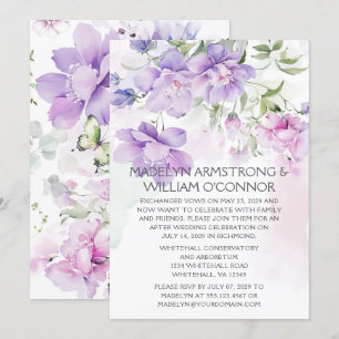 Réception Lavender Peony Seulement Invitation