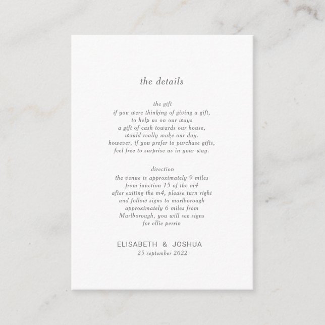 Réception minimaliste classique Carte de boîtier (Devant)
