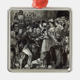 Reception of Louis Philippe at Windsor Castle Metal Ornament