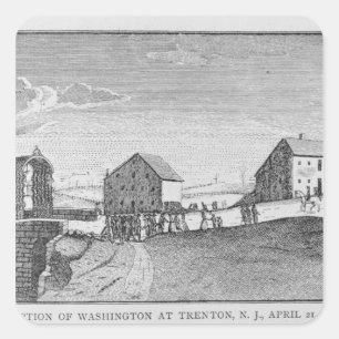 Reception of Washington at Trenton, New Jersey Square Sticker