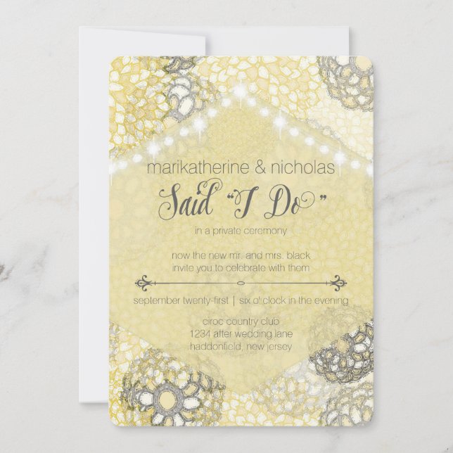 Reception Only Flowers & Lights Party Invitations (Front)