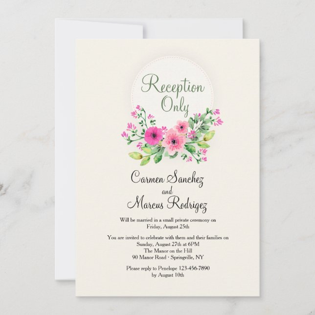 Reception Only Invitation (Front)