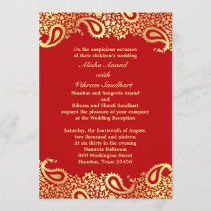 Reception Paisleys Wedding Elegant Flat Card