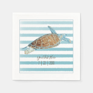Reception Personalized Sea Turtle Beach Themed Napkin