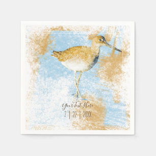 Reception Personalized Shorebird Beach Themed Napkin