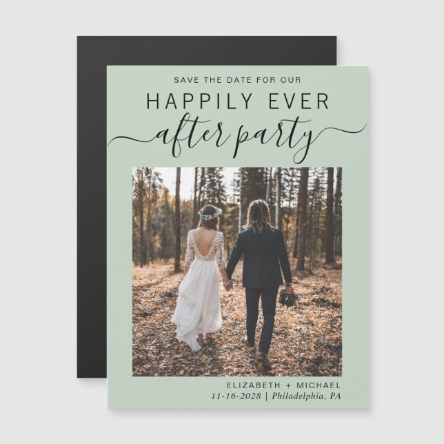 Reception Photo Sage Green Save The Date (Front/Back)