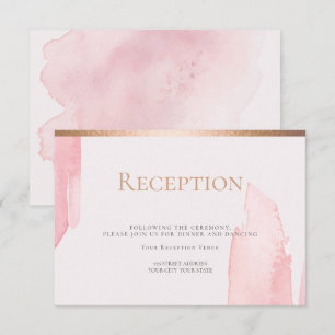 Reception   Pink Blush Watercolor Wash Invitation