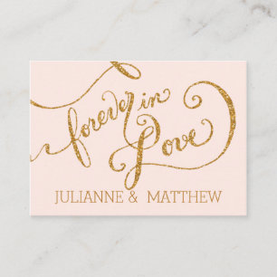 Reception Place Cards Script Forever Love Glitter