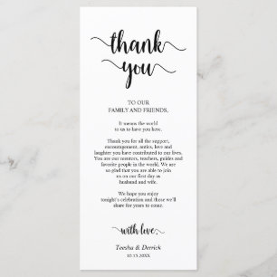 Reception Place Setting Thank You, Rustic Cards