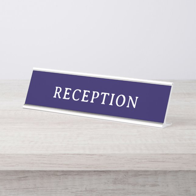 RECEPTION | Professional Modern Desk Name Plate (Front)