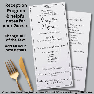 Reception Program -Black White Infinity Scroll,