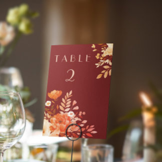 Réception Rose romantique Numéro de table