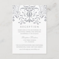 Reception Silver Glitter Vintage Damask