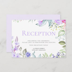 Reception Spring Pink Lilac Floral Frame Invitation