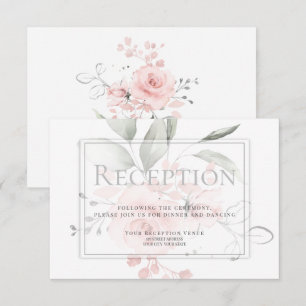 Reception Spring Pink Sweetheart Roses Invitation