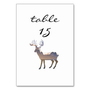 Reception Table Number Rustic Mountain Deer