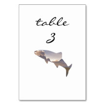 Reception Table Number Rustic Mountain Fish