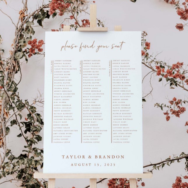 Reception Table Seating Chart Minimal Wedding Sign (Creator Uploaded)