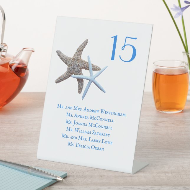 Reception Table Seating Pedestal Sea Stars Pedestal Sign (In SItu)