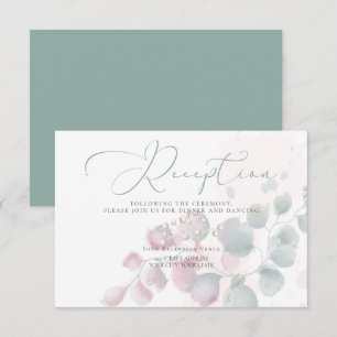 RECEPTION   Trendy Watercolor Eucalyptus Foliage Invitation