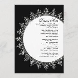 ReceptionDinner Menu Classic Baroque Swirl Circle