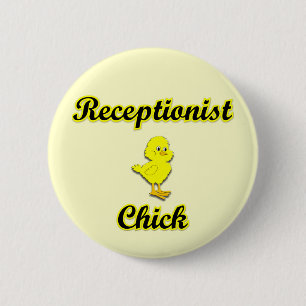 Receptionist Chick 2 Inch Round Button