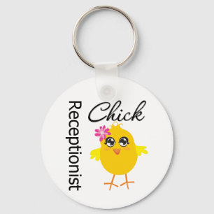 Receptionist Chick Keychain