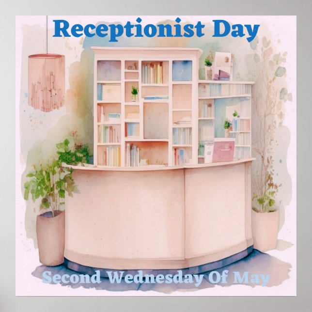 Receptionist Day May AI Art Poster  (Front)