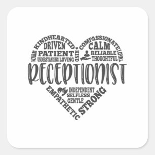 Receptionist, Secretary, School Square Sticker