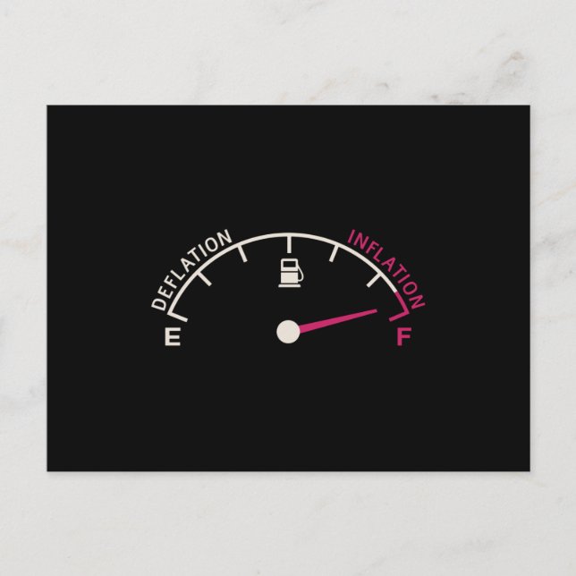 Recession Deflation Fuel gauge Postcard (Front)