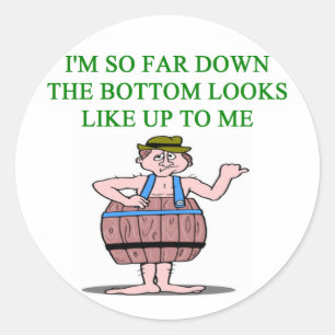 recession depression joke classic round sticker